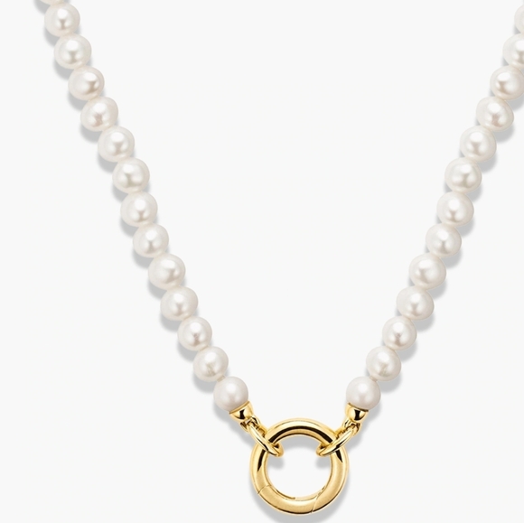 Mejuri Pearl Charm Necklace 18" Gold Vermeil - Picture 2 of 5